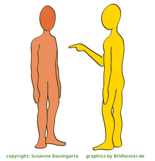 eine aufrechte schamrote Ichfigur